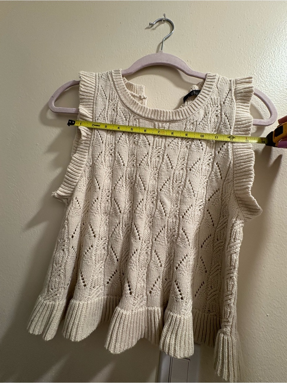 Deluc Cream Knit Top with Ruffles - Picture 5 of 5